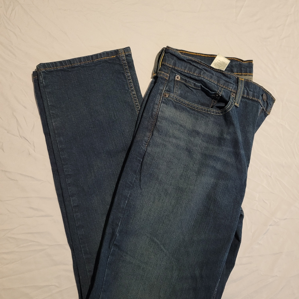 Levi's Blue Straight Jeans with Classic Fading